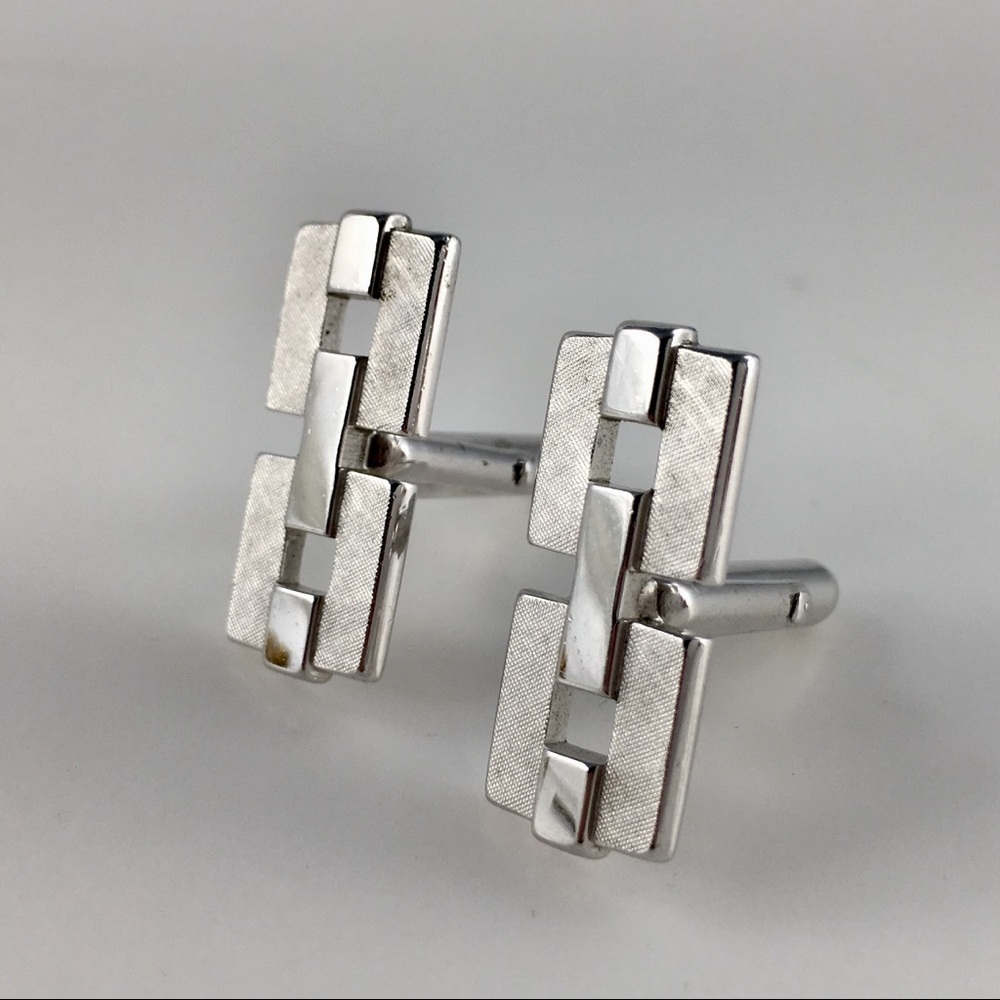 Swank Cuff Links Silver Tone Chain Vintage Gift